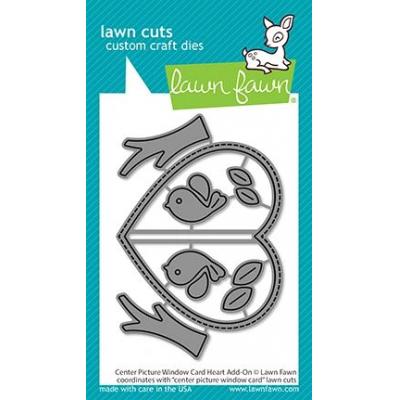 Lawn Fawn Lawn Cuts - Center Picture Window Card Heart Add-On